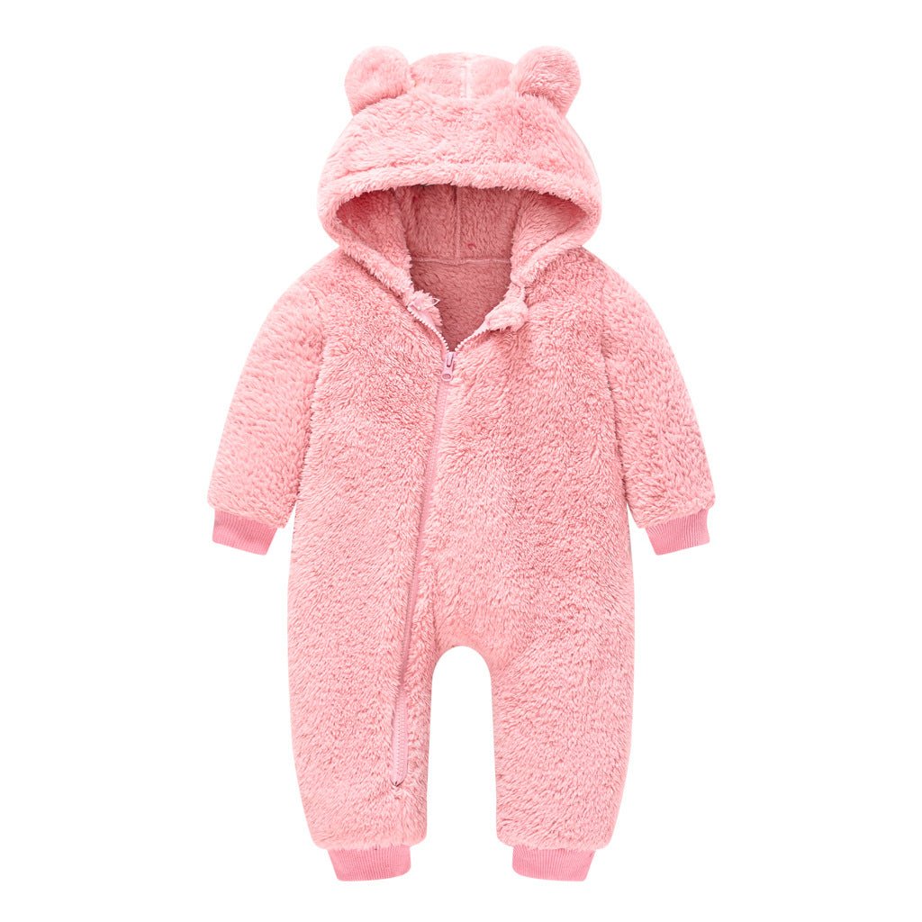 Newborn Baby Fleece Hooded Romper Snowsuit - Jaden's Brand