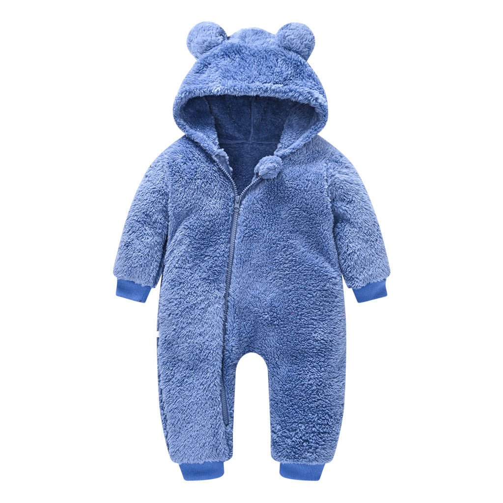 Newborn Baby Fleece Hooded Romper Snowsuit - Jaden's Brand