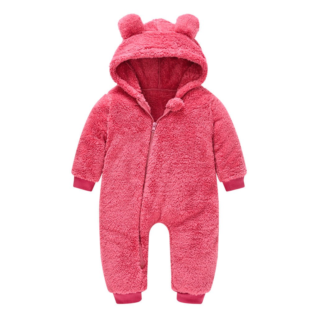 Newborn Baby Fleece Hooded Romper Snowsuit - Jaden's Brand
