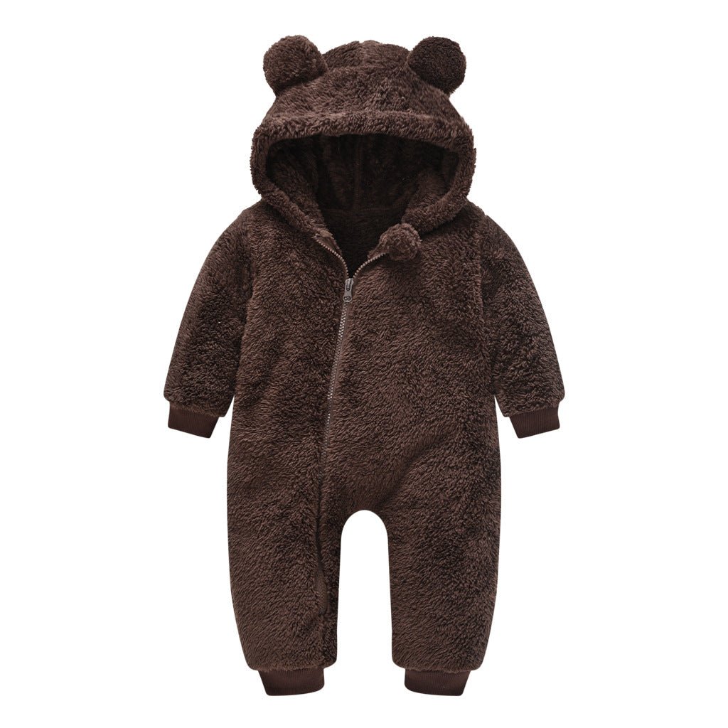 Newborn Baby Fleece Hooded Romper Snowsuit - Jaden's Brand